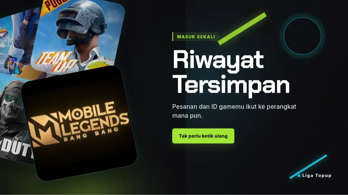 Riwayat pesanan dan ID game tersimpan di akun