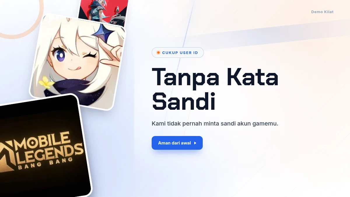 Tanpa kata sandi akun game, cukup User ID