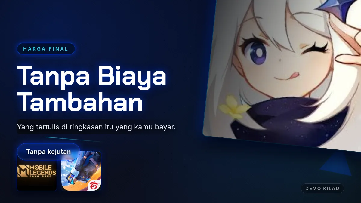 Harga final, tanpa biaya tambahan di halaman bayar