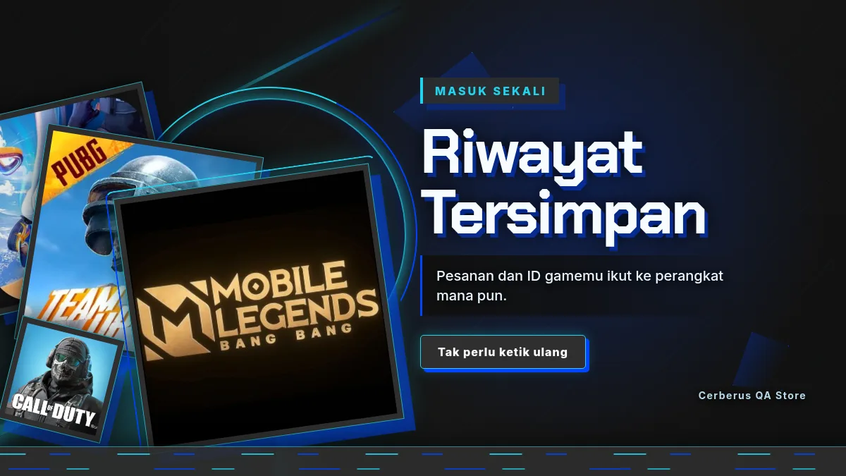 Riwayat pesanan dan ID game tersimpan di akun