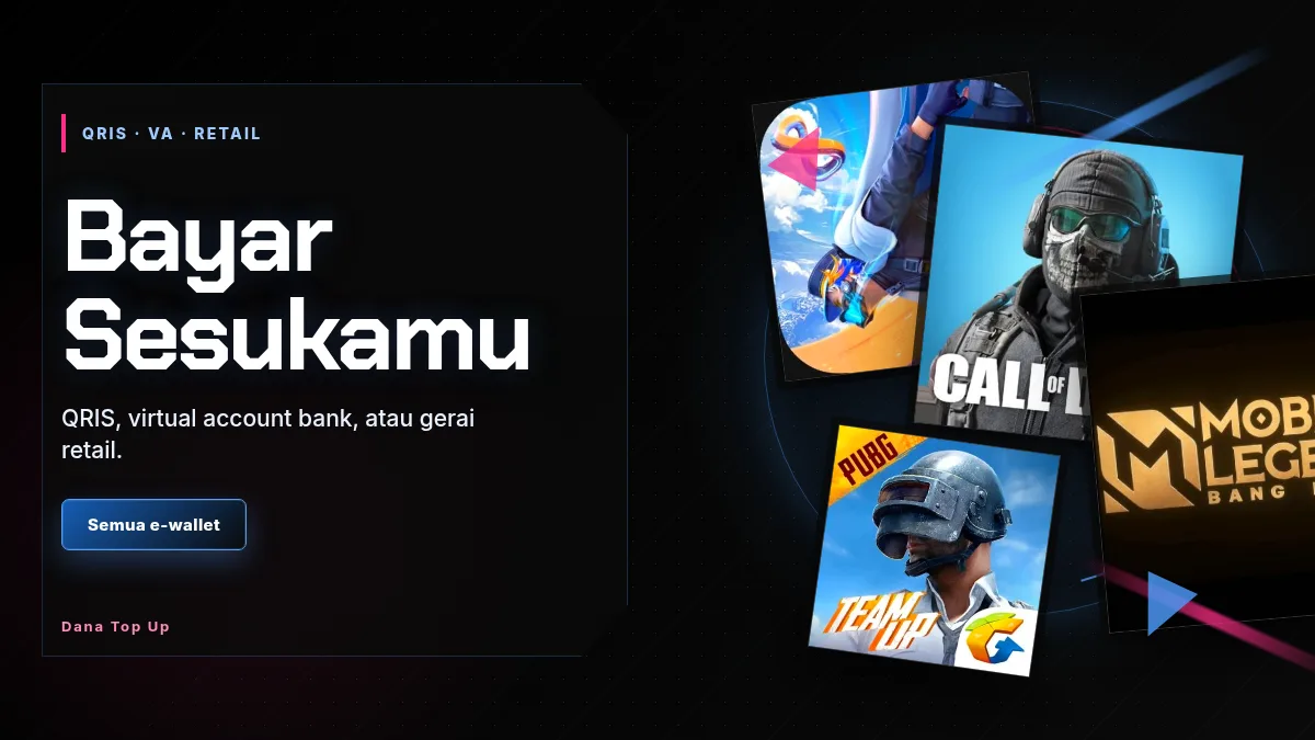 Bayar pakai QRIS, virtual account, atau gerai retail