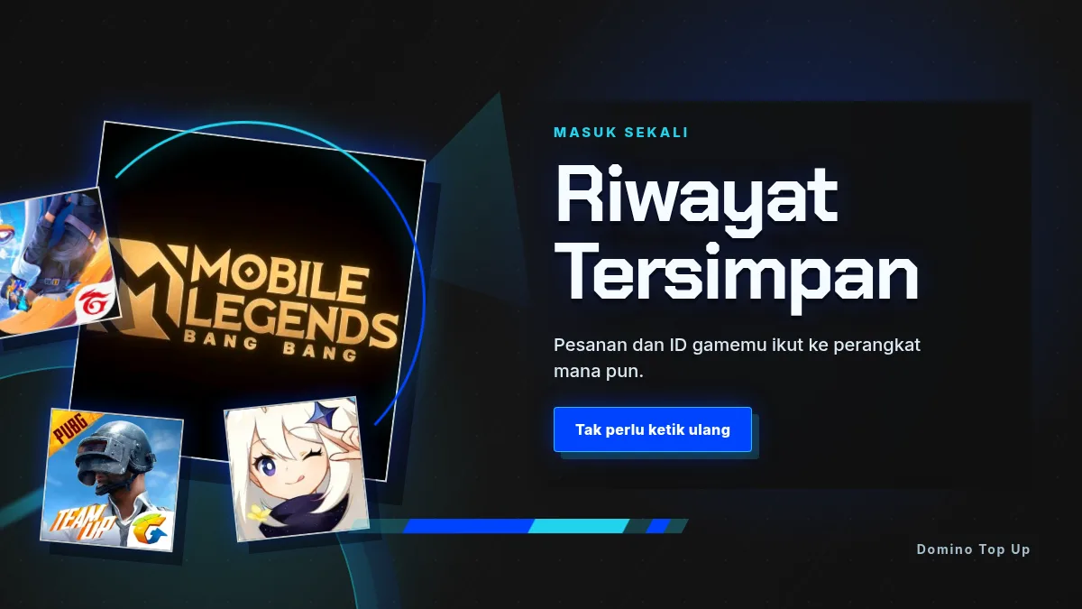 Riwayat pesanan dan ID game tersimpan di akun