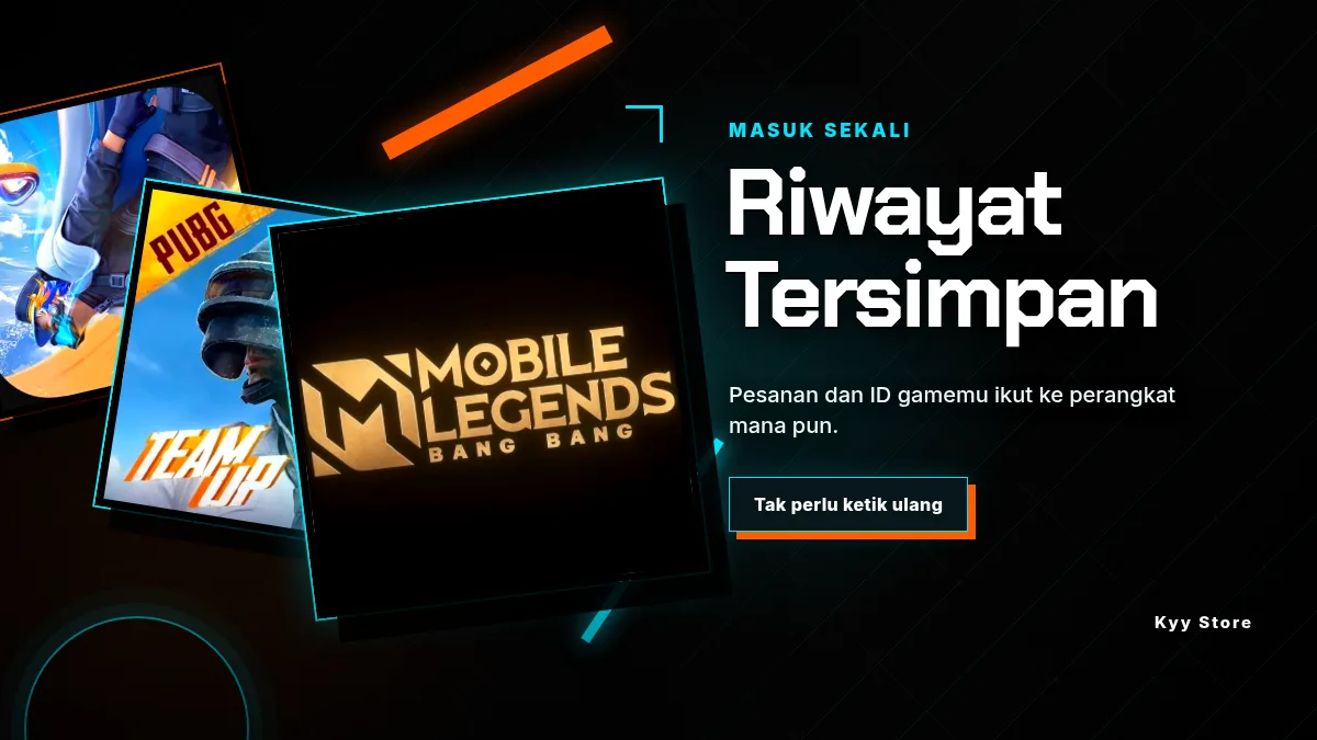 Riwayat pesanan dan ID game tersimpan di akun