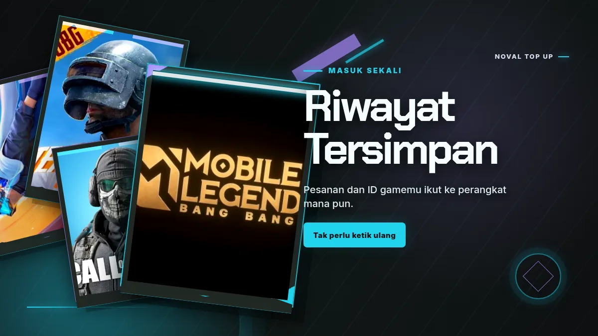 Riwayat pesanan dan ID game tersimpan di akun