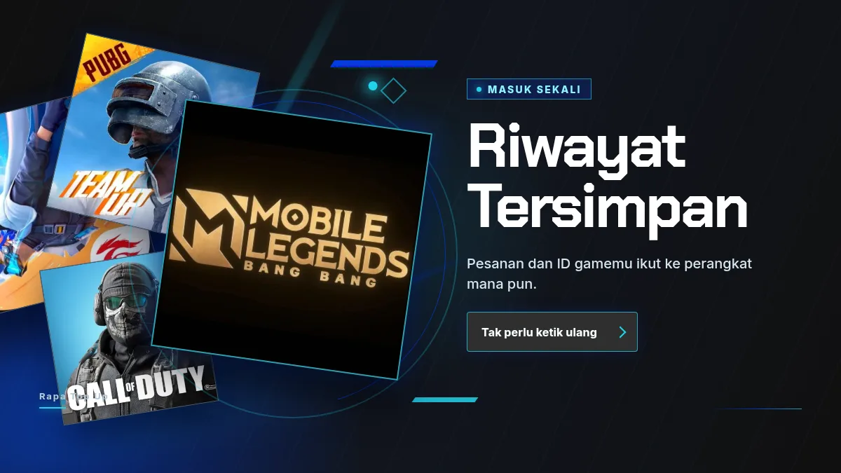 Riwayat pesanan dan ID game tersimpan di akun