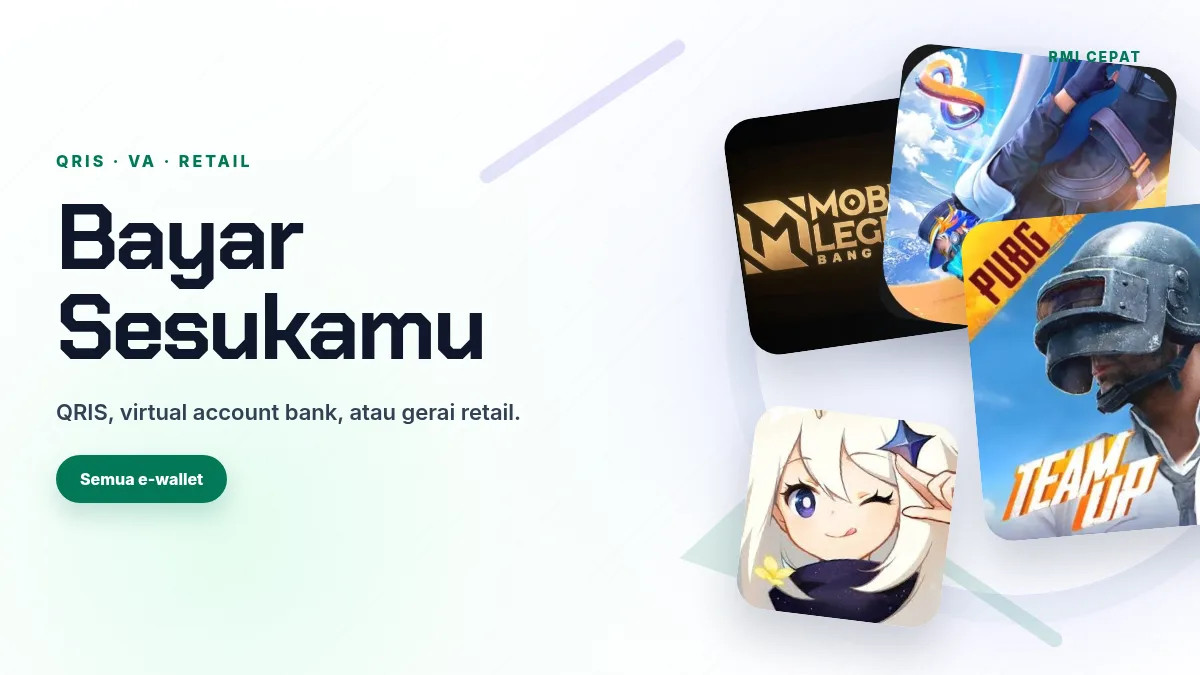 Bayar pakai QRIS, virtual account, atau gerai retail