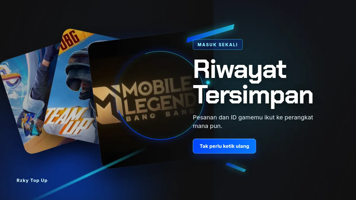 Riwayat pesanan dan ID game tersimpan di akun