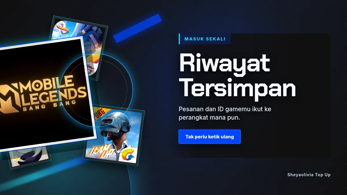 Riwayat pesanan dan ID game tersimpan di akun