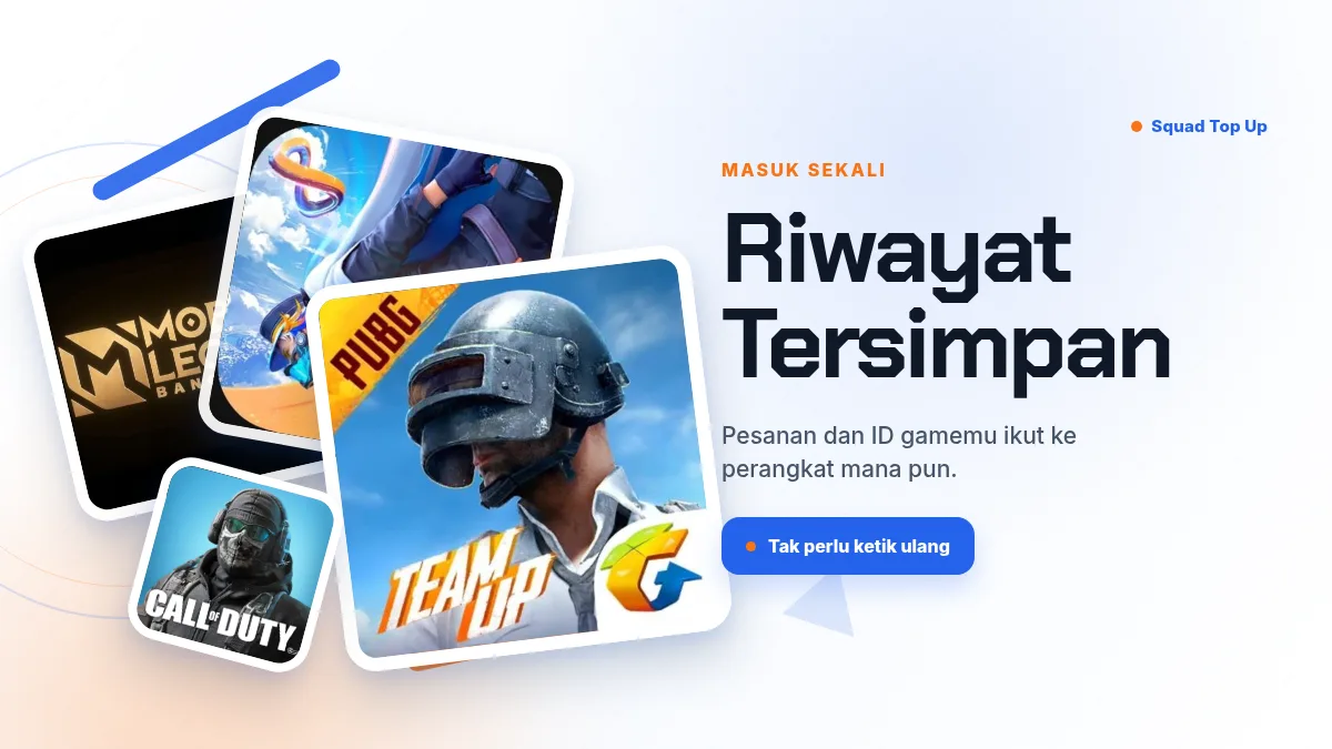 Riwayat pesanan dan ID game tersimpan di akun