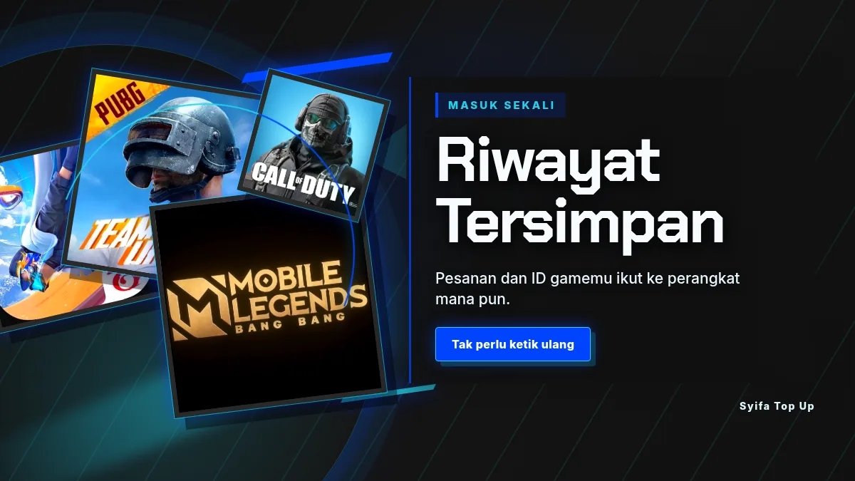 Riwayat pesanan dan ID game tersimpan di akun