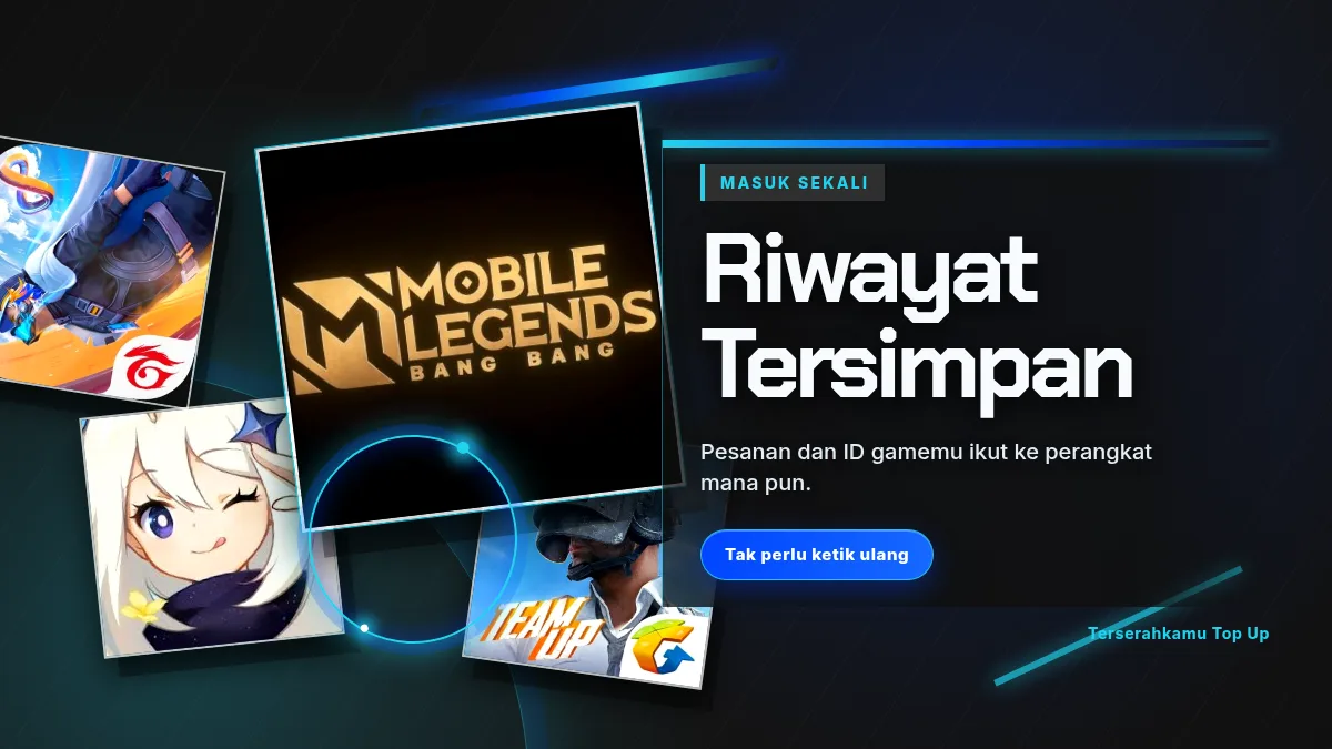 Riwayat pesanan dan ID game tersimpan di akun