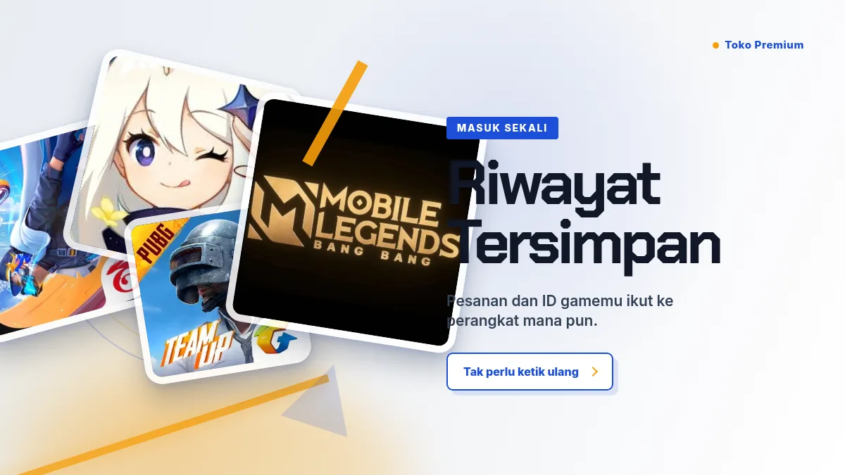 Riwayat pesanan dan ID game tersimpan di akun