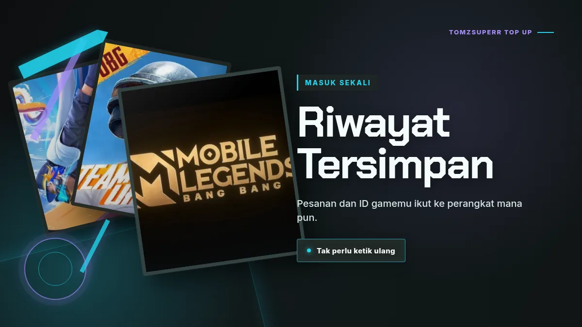 Riwayat pesanan dan ID game tersimpan di akun