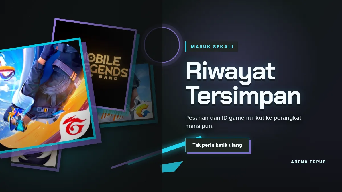 Riwayat pesanan dan ID game tersimpan di akun