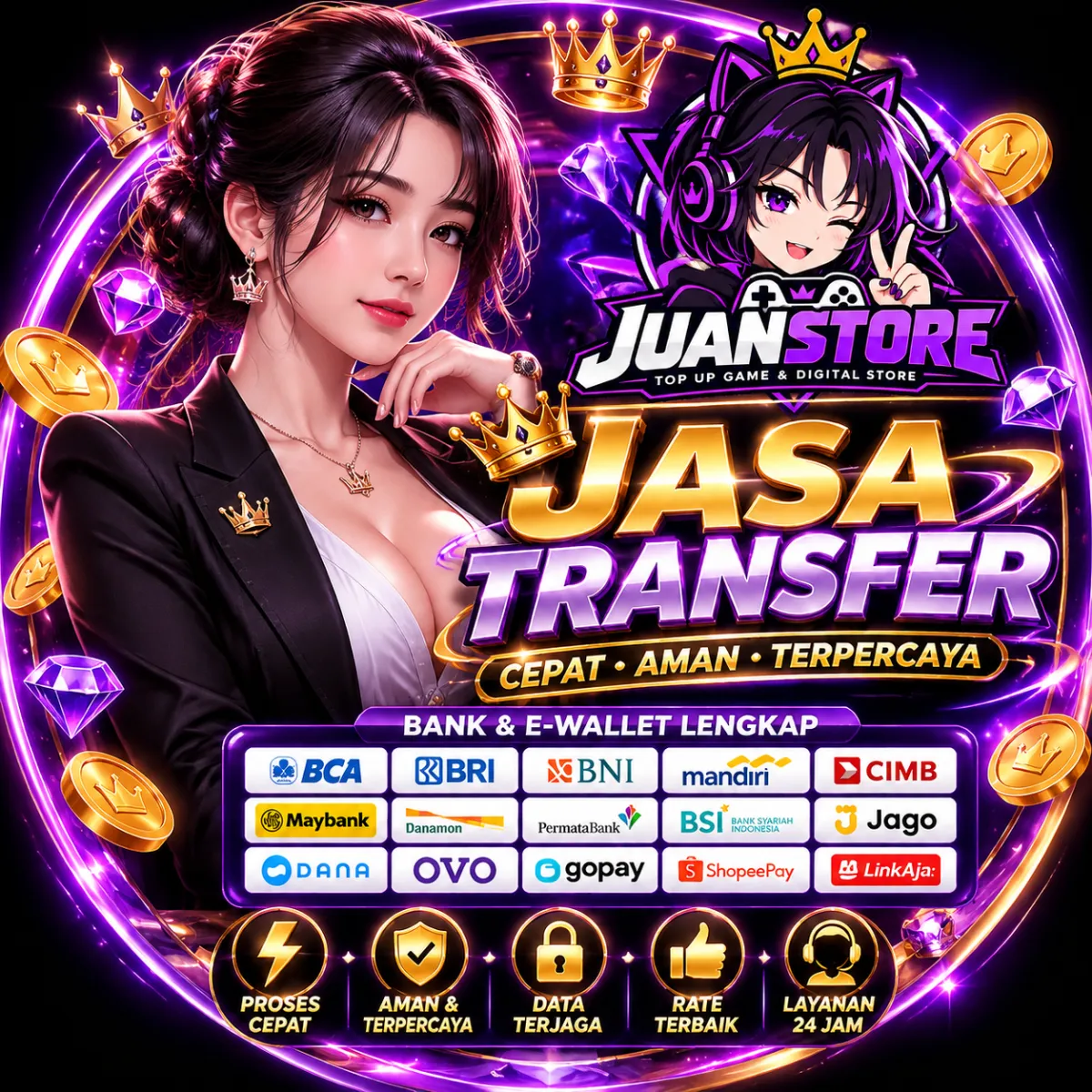 Jasa Transfer Saldo Rp50.000 sampai Rp500.000
